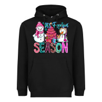 Black It's Freezin Season Heavyweight Hoodie - CowhideDigitalArt