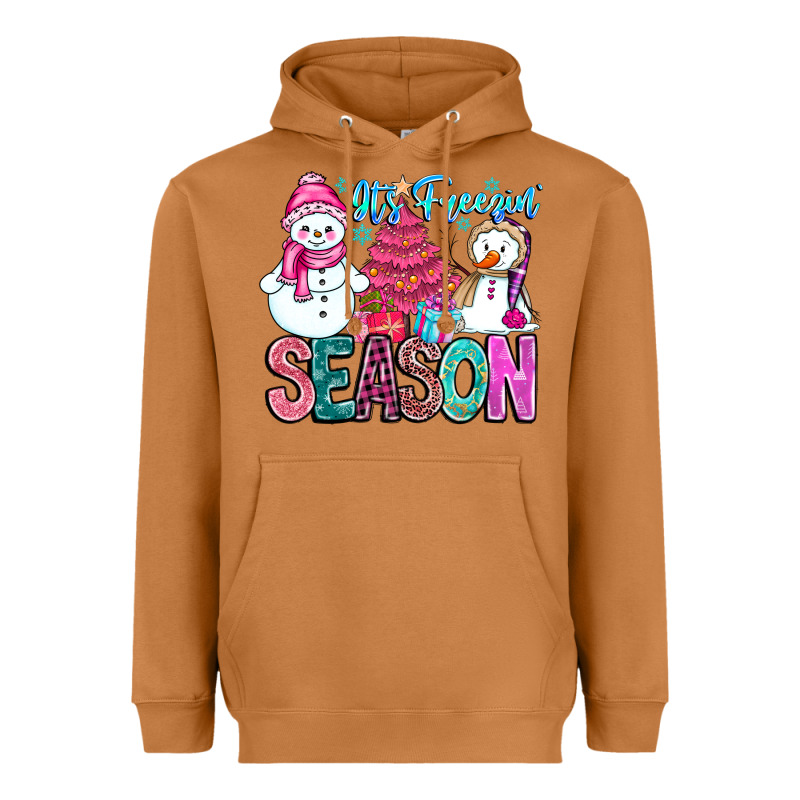 It's Freezin Season Heavyweight Hoodie by CowhideDigitalArt | Teevron