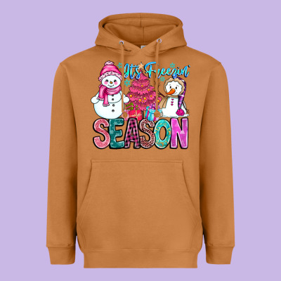 It's Freezin Season Heavyweight Hoodie Designed By Cowhidedigitalart