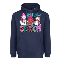 Navy It's Freezin Season Heavyweight Hoodie - CowhideDigitalArt