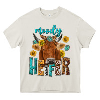 Cream moody cow Heavy Core Tee - NancyCooperArtShop