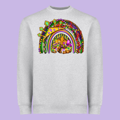 Mardi Gras Rainbow Heavyweight Sweatshirt Designed By Oliviacreatesart