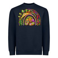 Navy mardi gras rainbow Heavyweight Sweatshirt - OliviaCreatesArt