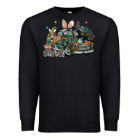 Black Happy Easter Premium Sweatshirt - CowhideDigitalArt