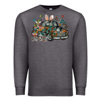 Charcoal Heather Happy Easter Premium Sweatshirt - CowhideDigitalArt