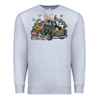 Heather Grey Happy Easter Premium Sweatshirt - CowhideDigitalArt