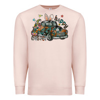 Pale Pink Happy Easter Premium Sweatshirt - CowhideDigitalArt