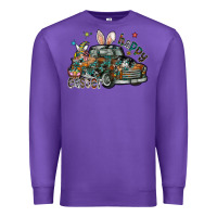 Purple Happy Easter Premium Sweatshirt - CowhideDigitalArt