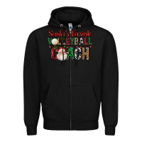 Black Santa's Favorite Volleyball Coach For Christmas Zipper Hoodie - FaDigitalArtStudio