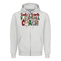 Dove Grey Santa's Favorite Volleyball Coach For Christmas Zipper Hoodie - FaDigitalArtStudio
