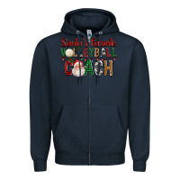 Navy Santa's Favorite Volleyball Coach For Christmas Zipper Hoodie - FaDigitalArtStudio