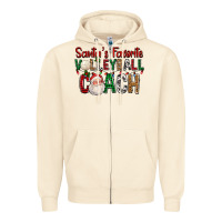 Sandshell Santa's Favorite Volleyball Coach For Christmas Zipper Hoodie - FaDigitalArtStudio