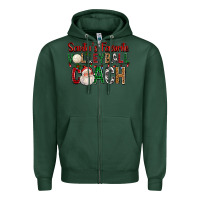 Sports Green Santa's Favorite Volleyball Coach For Christmas Zipper Hoodie - FaDigitalArtStudio