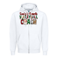White Santa's Favorite Volleyball Coach For Christmas Zipper Hoodie - FaDigitalArtStudio