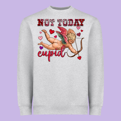 Not Today Cupid Heavyweight Sweatshirt Designed By Oliviacreatesart