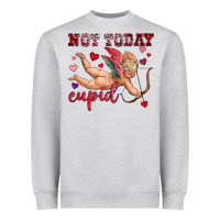 Heather Grey not today cupid Heavyweight Sweatshirt - OliviaCreatesArt