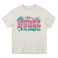 Cream nurse in progress Heavy Core Tee - NancyCooperArtShop