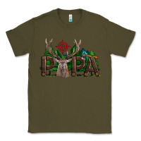 Army Green Western Papa Deer Hunting Classic Tee - LillyAllenDesigns
