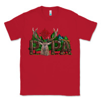 Red Western Papa Deer Hunting Classic Tee - LillyAllenDesigns
