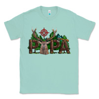 Seafoam Western Papa Deer Hunting Classic Tee - LillyAllenDesigns