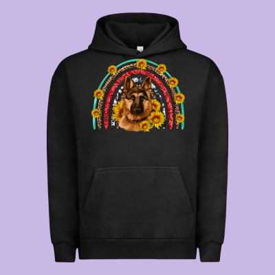German Shepherd Rainbow Urban Hoodie Designed By Artiststas