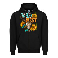 Black Western Wild West Rodeo Zipper Hoodie - BundleAndBundleShop