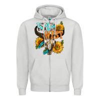 Dove Grey Western Wild West Rodeo Zipper Hoodie - BundleAndBundleShop