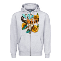 Heather Grey Western Wild West Rodeo Zipper Hoodie - BundleAndBundleShop
