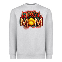 Blessed Softball Mom Lightbulb Letters Heavyweight Sweatshirt | Teevron