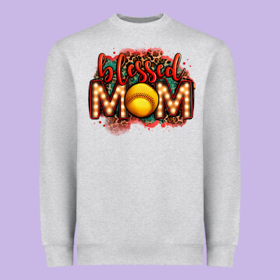 Blessed Softball Mom Lightbulb Letters Heavyweight Sweatshirt Designed By Oliviacreatesart