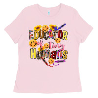 Bubblegum Pink educator of tiny humans Ladies Tee - NancyCooperArtShop