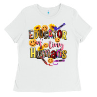 White educator of tiny humans Ladies Tee - NancyCooperArtShop