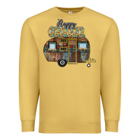 Antique Gold Happy Camper Premium Sweatshirt - CowhideDigitalArt