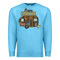 Ocean Blue Happy Camper Premium Sweatshirt - CowhideDigitalArt