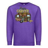 Purple Happy Camper Premium Sweatshirt - CowhideDigitalArt