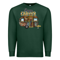 Sports Green Happy Camper Premium Sweatshirt - CowhideDigitalArt