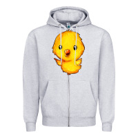 Heather Grey chick Zipper Hoodie - FaDigitalArtStudio