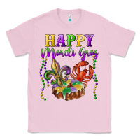 Bubblegum Pink happy mardi gras fleur de lis king cake crawfish Classic Tee - RanaPortraitStore