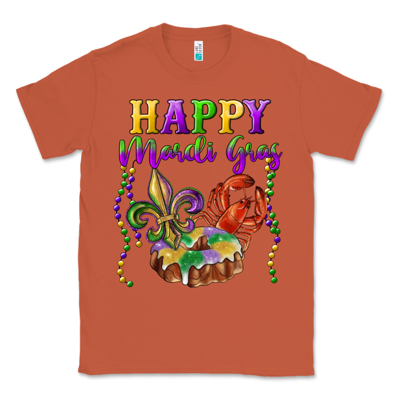 Happy Mardi Gras Fleur De Lis King Cake Crawfish Classic Tee by RanaPortraitStore | Teevron