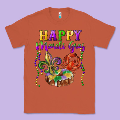 Happy Mardi Gras Fleur De Lis King Cake Crawfish Classic Tee Designed By Ranaportraitstore