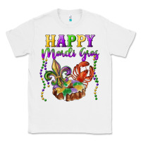 White happy mardi gras fleur de lis king cake crawfish Classic Tee - RanaPortraitStore