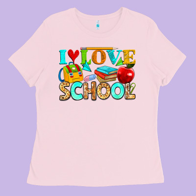 I Love School Ladies Tee Designed By Nancycooperartshop