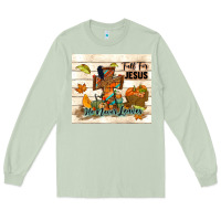Matcha fall for jesus he never leaves Long Sleeve Tee - TumblerDesignByShophia