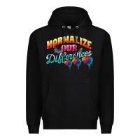 Black Normalize our differences Autism Premium Hoodie - FaDigitalArtStudio
