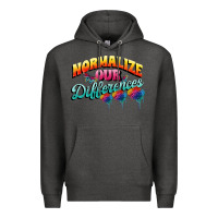 Charcoal Heather Normalize our differences Autism Premium Hoodie - FaDigitalArtStudio