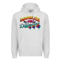 Dove Grey Normalize our differences Autism Premium Hoodie - FaDigitalArtStudio