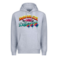 Heather Grey Normalize our differences Autism Premium Hoodie - FaDigitalArtStudio