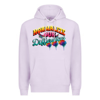 Lilac Normalize our differences Autism Premium Hoodie - FaDigitalArtStudio