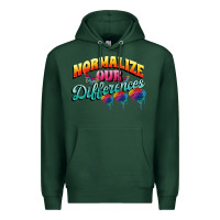 Sports Green Normalize our differences Autism Premium Hoodie - FaDigitalArtStudio