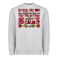 Heather Grey roses are red chocolates are brown Heavyweight Sweatshirt - OliviaCreatesArt